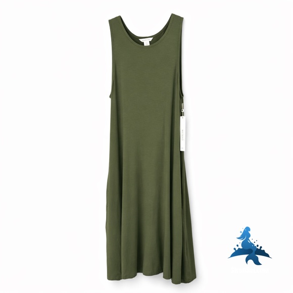 Caslon Dresses & Skirts - 1268 NWT CASLON Sleeveless Knit Midi Dress w/Pockets – XS – Olive